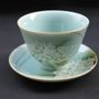 Tea and coffee accessories - Celadon Hydrangea, Tea bowl - YUKO KIKUCHI