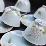 Tea and coffee accessories - Celadon Hydrangea, Tea bowl - YUKO KIKUCHI