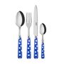 Flatware - 4 pieces cutlery set - White Dots Lapis blue - SABRE PARIS