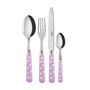 Flatware - 4 pieces cutlery set - White Dots Pink - SABRE PARIS