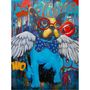 Paintings - 'Dog with Wings' Wall Artwork with LED Neon - SMALL - LOCOMOCEAN