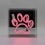 Table lamps - 'Paw' Mini Glass Neon Sign - Pink - LOCOMOCEAN