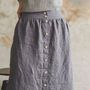 Apparel - Linen Skirt With Buttons - EPIC LINEN