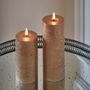 Gifts - Metallic Pillar Candles - set of 2 - LIGHT STYLE LONDON