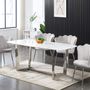 Dining Tables - WHITE MARBLE DINING TABLE - GOSSIP - EURODESIGN FRANCE