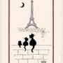 Torchons - Grand Torchon Dubout Chats Tour Eiffel Ecru 60 X 80 - MAISON VIVARAISE – SDE VIVARAISE WINKLER