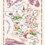 Torchons - Torchon La Carte Des Vins de France Ecru 72 X 48 - MAISON VIVARAISE - SDE VIVARAISE WINKLER