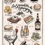 Torchons - Torchon Imprime Specialités de Bourgogne Ecru 48 X 72 - MAISON VIVARAISE – SDE VIVARAISE WINKLER