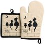 Potholders - Set/2  Glove+Potholder Dubout 3 Chats Beige 18 X 28 - MAISON VIVARAISE - SDE VIVARAISE WINKLER