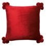 Coussins - Coussin Tender pompons Rubis 45 x 45 - MAISON VIVARAISE - SDE VIVARAISE WINKLER