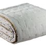 Linge de lit - Jeté uni Elise finition capiton Perle 240 x 260 - MAISON VIVARAISE - SDE VIVARAISE WINKLER
