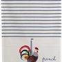 Torchons - Torchon recyclé French Cocorico Ecru/bleu 50 x 70 - MAISON VIVARAISE - SDE VIVARAISE WINKLER
