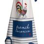 Aprons - Recycled Kitchen Apron French Cocorico Écru/Bleu 85 X 72 - MAISON VIVARAISE - SDE VIVARAISE WINKLER