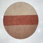 Tapis sur-mesure - HTR 109, tapis circulaires ronds colorés en laine de Nouvelle-Zélande, - INDIAN RUG GALLERY