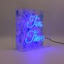 Table lamps - 'Tea Time' Glass neon Sign - Blue - LOCOMOCEAN
