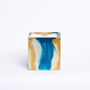 Candles - TIE&DYE CONCRETE CUBE CANDLE - VEGETABLE WAX AND THE SCENT OF GRASS. - JUNNY