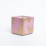 Candles - CUBE CANDLE IN PATINATED CONCRETE - VEGETABLE WAX AND THE SCENT OF GRASS. - JUNNY