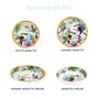 Tables de jardin - Vaisselle mélamine collection Toucans de Rio - LES JARDINS DE LA COMTESSE
