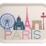 Platter and bowls - Paris Lumière Multico Bois tray - LE JACQUARD FRANCAIS