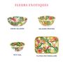Assiettes de réception - Vaisselle mélamine Collection Fleurs Exotiques - LES JARDINS DE LA COMTESSE