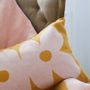 Couettes et oreillers  - Plaid à base de coton recyclé DAISY curcuma/rose - LIV INTERIOR