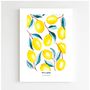 Papeterie - Affiche 30 x 40 cm - Citrons - BLEU COQUILLE