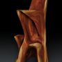 Lawn chairs - Makha, Bar Chair, Functional Sculpture Carved From Single Piece of Wood - LOGNITURE