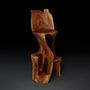 Lawn chairs - Makha, Bar Chair, Functional Sculpture Carved From Single Piece of Wood - LOGNITURE