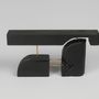 Objets design - Design contemporain original, chêne brûlé avec laiton, table d'appoint unique, logniture - LOGNITURE