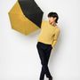 Apparel - Micro-umbrella, 100% recycled fabric, two-tone Antique Yellow & black - VERLAINE - ANATOLE