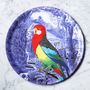 Trays - Parrot and Rose of the Winds serving tray - PARADISIO IMAGINARIUM