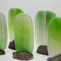 Art glass - Contemporary Glass Sculpture Set - Green - JONATHAN AUSSERESSE