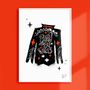 Poster - “BORN TO BE WILD” – A4 - Graphic illustrated  Art Print - Red - KIKI GUNN - PRINT WORKS
