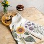 Tea towel - ASTER & SUNFLOWERS  ǀ 100% Linen Kitchen Towels - LINOROOM 100% LINEN TEXTILES