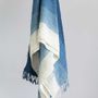 Throw blankets - Gradient Blue Ikat Cotton Throw - TAI BAAN CRAFTS