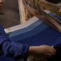 Throw blankets - Gradient Blue Ikat Cotton Throw - TAI BAAN CRAFTS