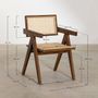 Office seating - High quality Pierre Jeanneret chair, oak and rattan. - ELEMENT ACCESSORIES
