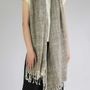 Scarves - Medium Brown Two-tone Cotton Wrap - TAI BAAN CRAFTS