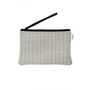 Pochettes - Pochette M in Chalk stripe grey gold - PIJAMA