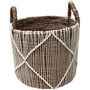 Laundry baskets - Set of 3 abaca and white macrame baskets (Bali) - S65 - BALINAISA