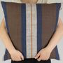 Fabric cushions - Thick & Thin Earthy Striped Cotton Cushion Cover - TAI BAAN CRAFTS