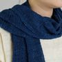 Scarves - Indigo blue narrow cotton scarf - TAI BAAN CRAFTS