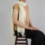 Scarves - Off-white narrow cotton scarf - TAI BAAN CRAFTS