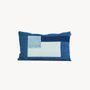 Coussins textile - Housse de coussin en coton patchwork bleu indigo (30 cm x 50 cm) - TAI BAAN CRAFTS