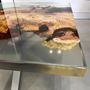 Coffee tables - Clear epoxy resin square design coffee table - FRENCH EPOXY