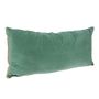 Fabric cushions - BADALPUR Ananbo gray monochrome printed linen cushion cover 50x100 cm Céladon - EN FIL D'INDIENNE...