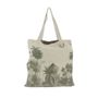Bags and totes - BADALPUR Ananbo gray monochrome printed linen tote bag 38x40 cm Céladon - EN FIL D'INDIENNE...