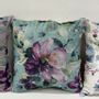 Fabric cushions - FLORA cushion 45x45cm cover FLORA CELADON - EN FIL D'INDIENNE...