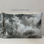 Fabric cushions - MANOSQUE cushion 50x75cm velvet cover printed monochrome Ananbô N°2 MANOSQUE ECR - EN FIL D'INDIENNE...