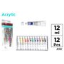 Children's arts and crafts - ACRYLIC PAINT SET 12 ml TUBES - MP